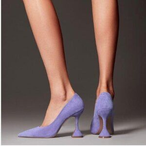YDN Purple Pointed Toe Slip on Pumps Special High Heel Shoe for Party Prom Dress